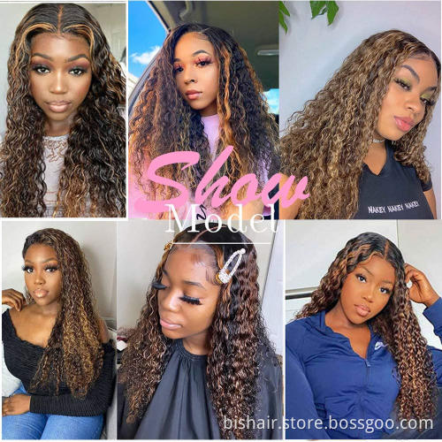 water wavy curly hair wig HD transparent 13x4 front lace real human hair wig pre-pulled baby hair bleached knot Brazilian real